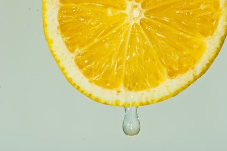 yelow lemon with clean waterの写真素材