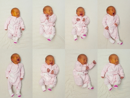 series pictures of funny grimace babyの写真素材