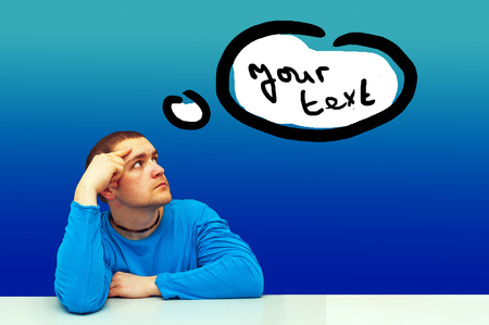 thinking symbol of young man