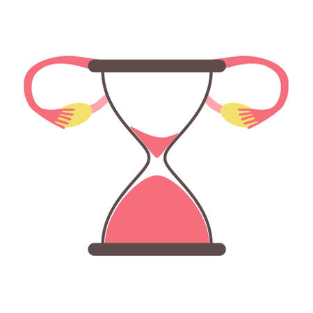 Menopause flat icon in pink color on white backgroud