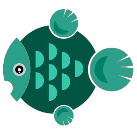 Design fish with green circle,vector illustration