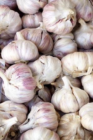 Closeup of some cloves of garlic