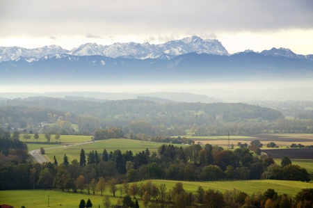 View from the Alpine Upland to some peaks of the Alps. の写真素材