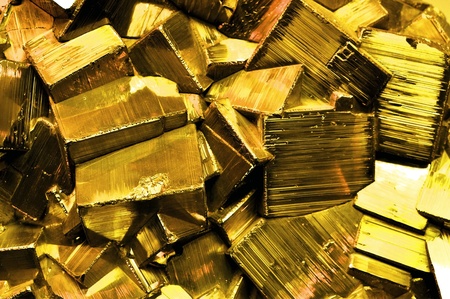 Large Cluster of pyrite, also known as Fool's Goldの写真素材