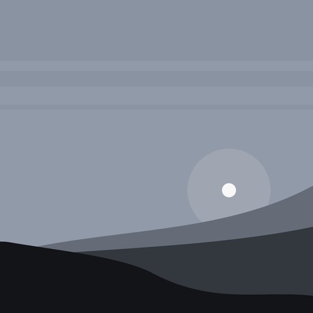 sunset in the fogのイラスト素材