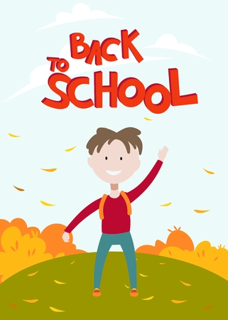 schoolboy back to schoolのイラスト素材