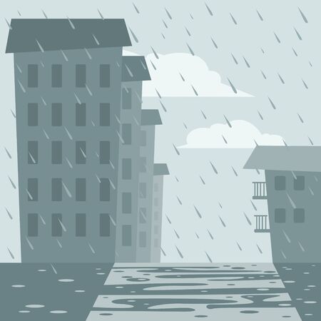 street in the rainのイラスト素材