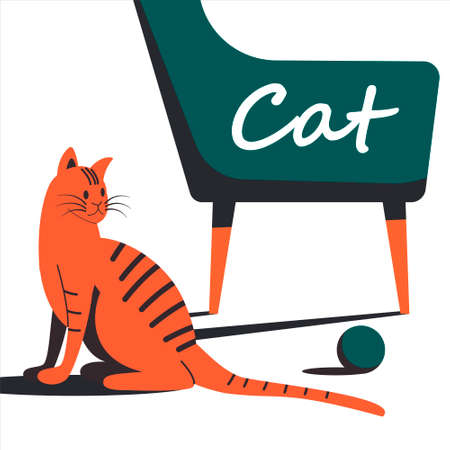 Girl artist draws on the easel the sea and palm trees. Flat vector drawingのイラスト素材