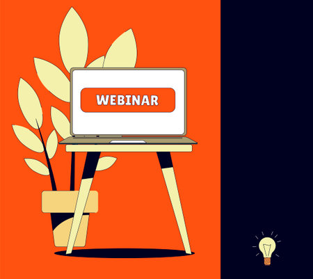 Advertising with webinar. Online school.Concept poster design template.のイラスト素材