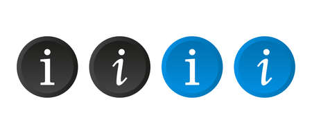 Information realistic button vector icons set. Info pointers or faq icons signsのイラスト素材
