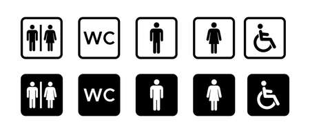 Toilet or privacy vector sign. WC signのイラスト素材