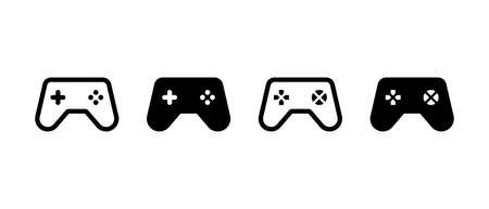 Joystick icon set. Outline gamepad symbol for apps and websitesのイラスト素材