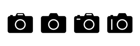 Photo camera vector icon set. Snapshot symbol, vector illustrationのイラスト素材