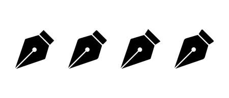 Pen tool cursor vector icon set. Fountain pen symbol for website and appsのイラスト素材