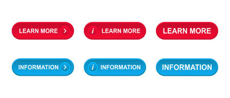 Information and learn more button vector icon set. Info symbol for websites and apps. vector...