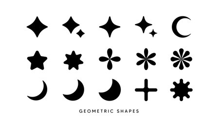 Vector graphic assets set. Collection universal trendy geometric shapes. Universal templates for posters, bannersのイラスト素材