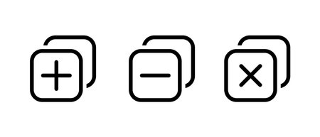 Ð¡opy duplicate vector icon set. Add new layer symbol. Open new window signのイラスト素材