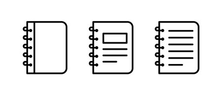 Archive folders vector icons set. Linear notebook symbol. Office document signのイラスト素材