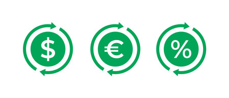 Money exchange vector icon set. Money currency symbols. Finance related signのイラスト素材