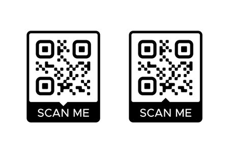 QR code vector icon set. Scan Me symbol. Template scanning qr code for smartphoneのイラスト素材