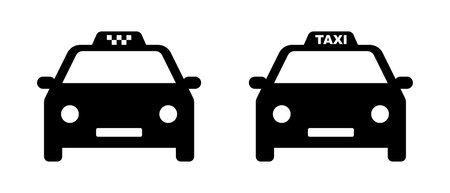 Taxi vector icon set. Taxicab zone symbolのイラスト素材