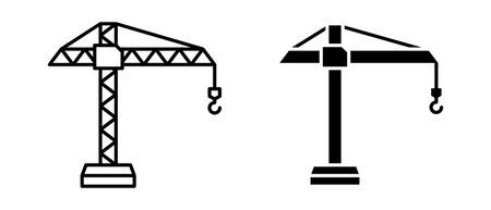 Tower crane vector icon set. Construction symbolのイラスト素材