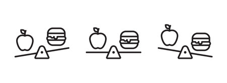 Diet icon vector set. Healthy eating concept symbolのイラスト素材