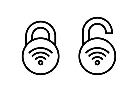 Smart home vector icon set. Remote door opening symbolのイラスト素材