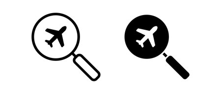 International airport icon vector set. Airplane flight search symbolのイラスト素材