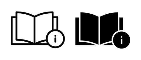 Book with information icon vector set. Instructions, info center, manual, guide symbolのイラスト素材