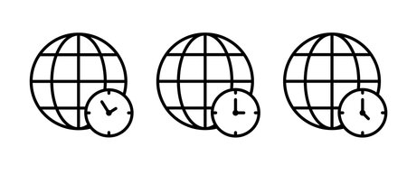World time icon vector set. Time and Clock symbolのイラスト素材