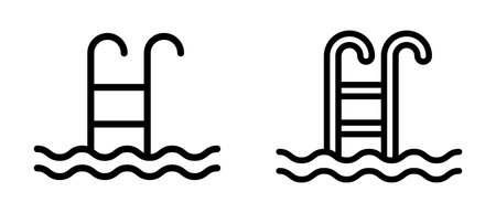 Swimming pool icon vector set. Pool ladder symbolのイラスト素材