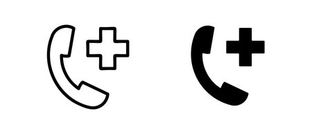 Hospital phone icon vector set. Healthcare symbolのイラスト素材