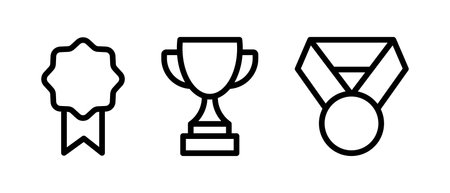 First place winner icon vector set. Award, trophy symbolのイラスト素材