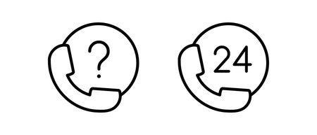 Question Online support icon vector set. Online support assistance symbol