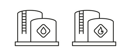 Oil storage icon vector set. Industrial petroleum symbolのイラスト素材