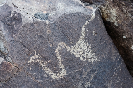 Petroglyph at Three rivers Petroglyph site in New Mexico, USA.のeditorial素材