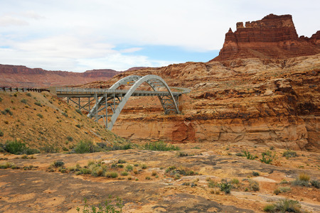 Bridge over canyon - Utahの写真素材