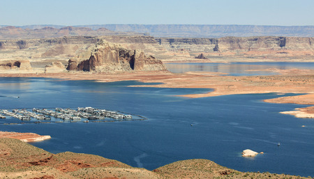 Marina on Lake Powell, Arizonaの写真素材