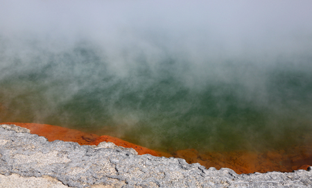 Edge of Champagne Pool, New Zealandの写真素材