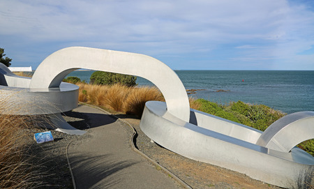 Chain sculpture, New Zealandの写真素材
