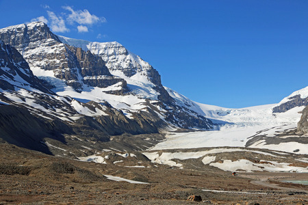 Mount Athabasca and Athabasca Glacier, Canadaの写真素材