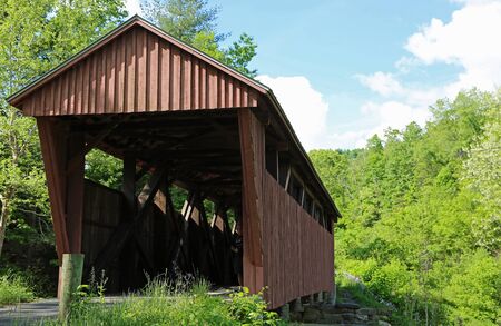 Front of Hokes Mill covered bridge, 1897, West Virginia