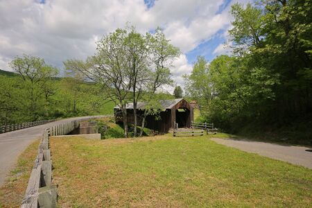 Two bridges - Locust Creek covered bridge, 1870, West Virginia