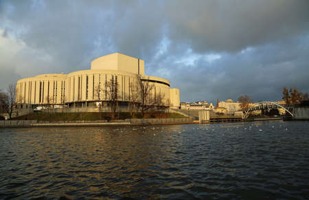 Opera Nova at sunset - Bydgoszcz, Polandのeditorial素材