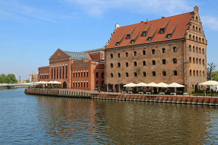 Royal Hotel and Baltic Philharmonic building - Motlawa River Embankment - Gdansk, Poland