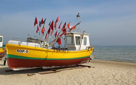 Fisher's boat on the beach - Sopot, Poland
