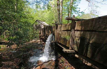 View at connecting channel and the mill - Great Smoky Mountains NP, Tennessee
