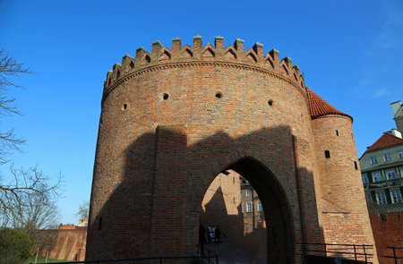 Round main part of The Barbican, Warsawの写真素材