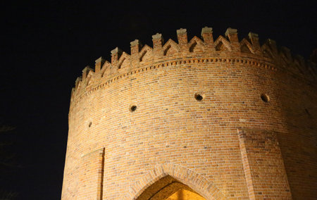 The Barbican at night - Warsaw, Polandの写真素材